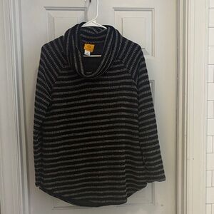 Ruby Rd. Charcoal and Black Cowl Neck Sweater